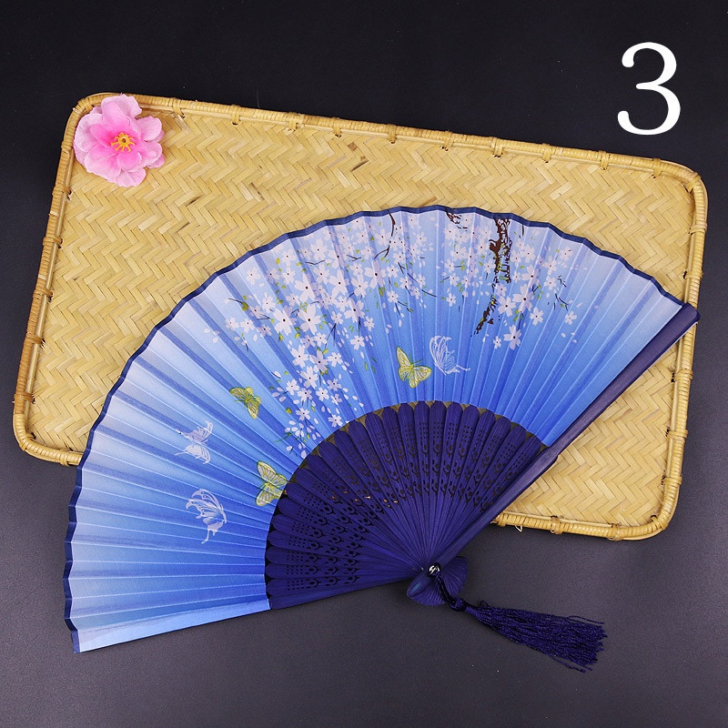 Essential Premium Hand Fan Kipas Vintage Style Silk Folding Chinese Japanese Pattern Art Craft Gift Home Decoration O... - Image 3