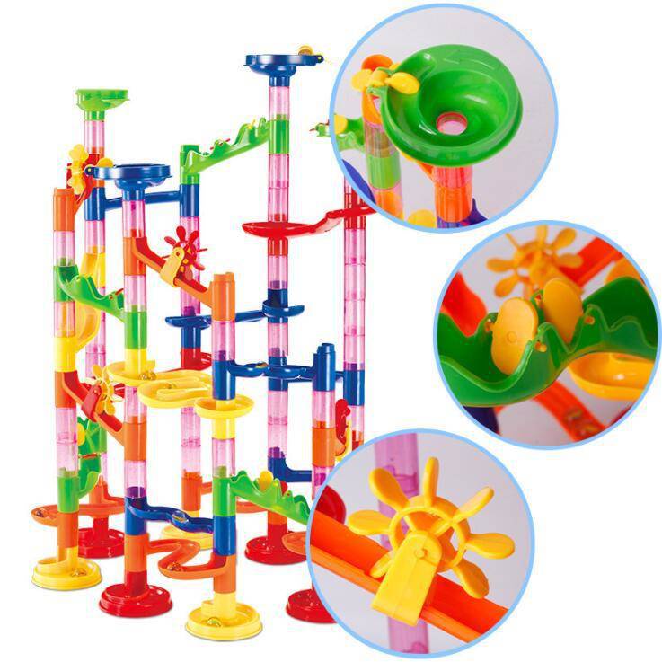 Marble Run Race Track Building Blocks Kids 3D Maze Ball Roll Toy DIY Marble Run Race Coaster Man Birthday Gift