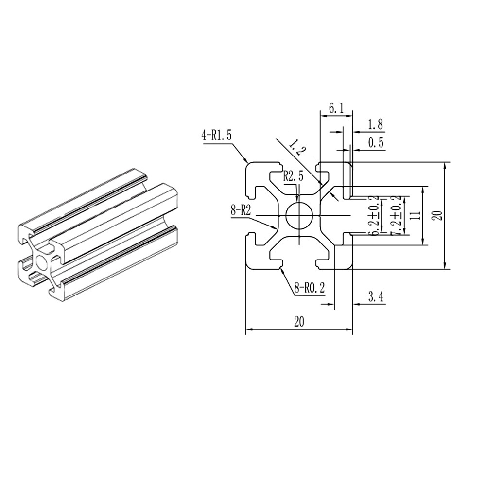 Reliable Must 1PC BLACK 2020 European Standard Anodized Aluminum Profile Extrusion 100mm 800mm Length Linear Rail 500... - Image 5