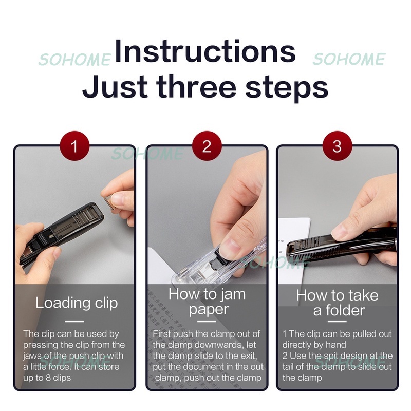 Professional Craft Paper Clipper Refills 40 Sheets Binding Capacity File Document Bind Tools School Office Supplies/S... - Image 2