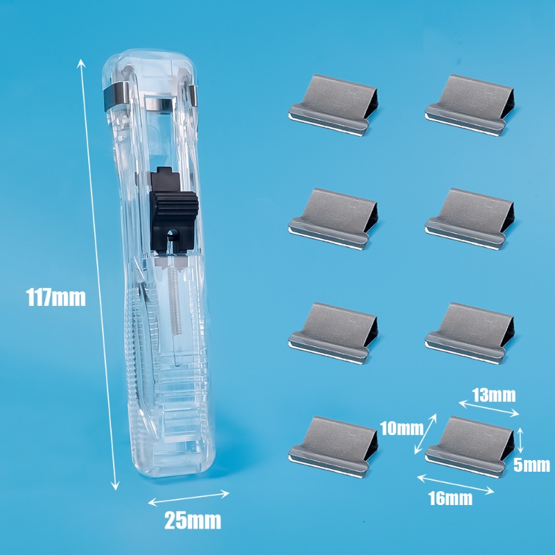 Purpose Versatile Metal Clip Push Stapler Reusable Binding File Clamp Folder Staple Remover Binder Office School Supp... - Image 2