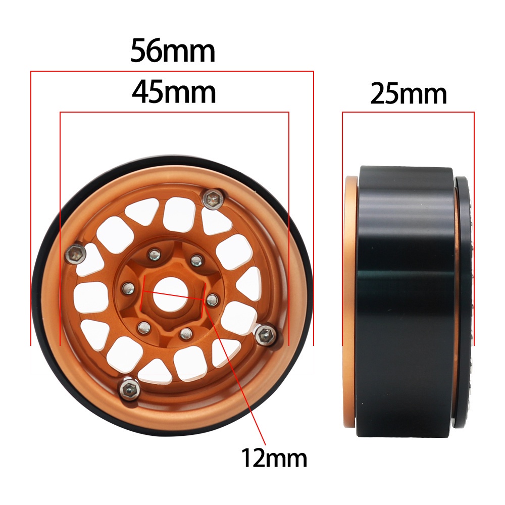 Quality Have MYHRC 1/10 RC Crawler Car Spare Part 1.9 Inch Metal Beadlock Wheel Hub Rim TRX4 Axial SCX10 AXI03006 Gla... - Image 4