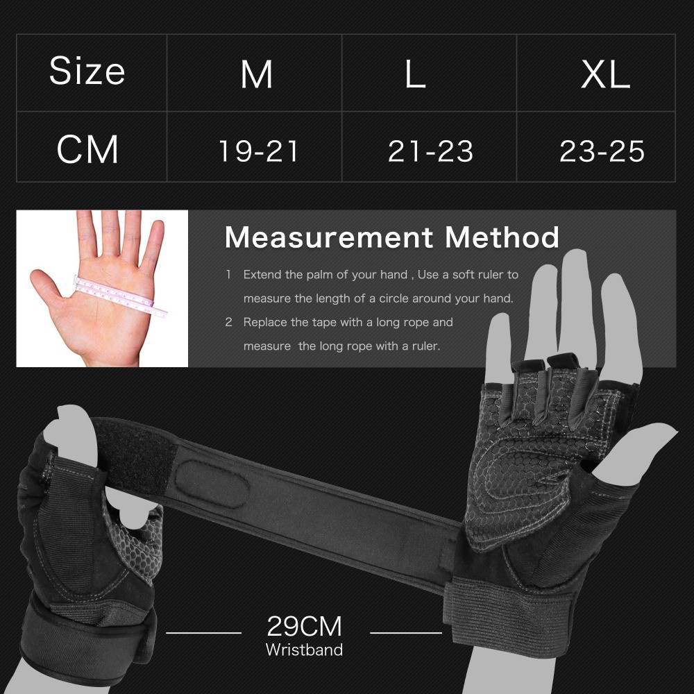Casual Business Unisex Sports Fitness Gloves Wrist Support Half Finger Weight Lifting Digital - Image 5