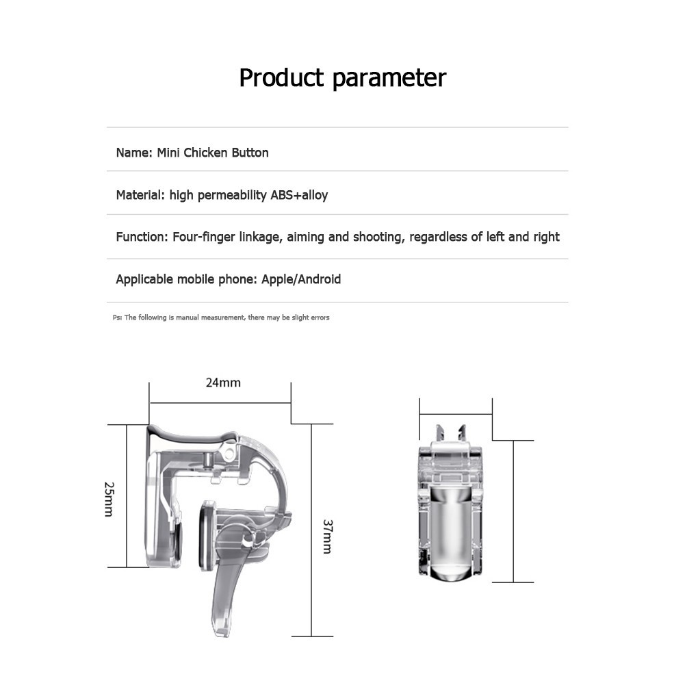 Must Premium GT01 1 Pair PUBG Mobile Trigger Grip Gamepad Fire Button Phone Controller 6.1-12.0mm Thickness /Android - Image 3