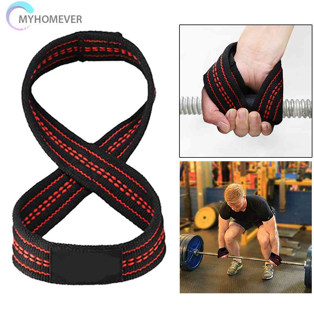 Figure 8 Deadlift Power Belt Anti Slip Fitness Gym Weight Lifting Wrist Straps