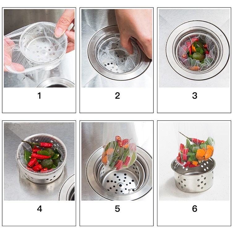 Baking Food 100Pcs/Pack Kitchen Sink Pool Fine Mesh Filter Strainer/Bathroom Floor Garbage Drain Anti-Block Leak Net ... - Image 3
