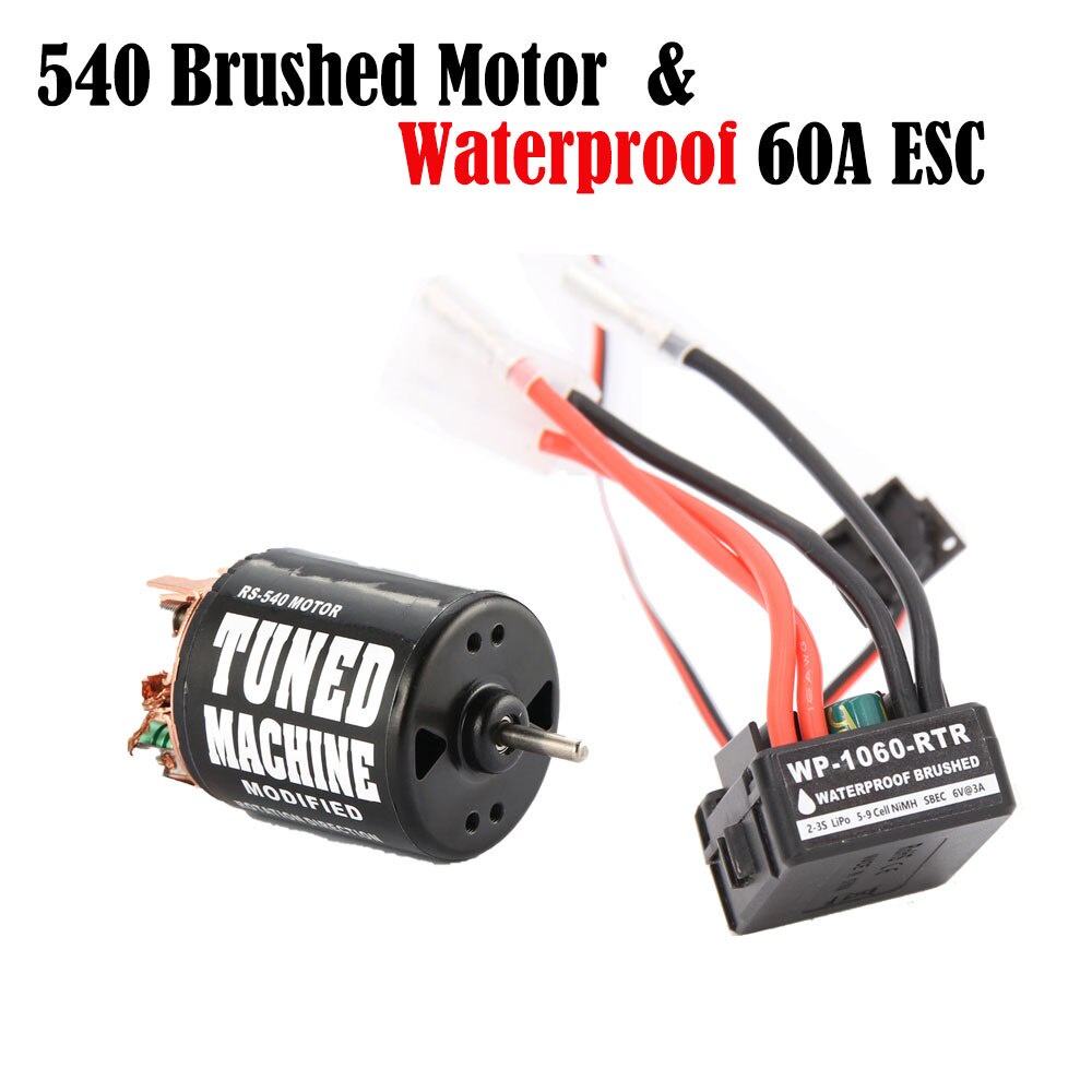 Purpose Premium 540 Brushed Motor & 60A Waterproof ESC 1/10 On-Road Drift Touring RC Crawler Axial SCX10 AX103007 900... - Image 2