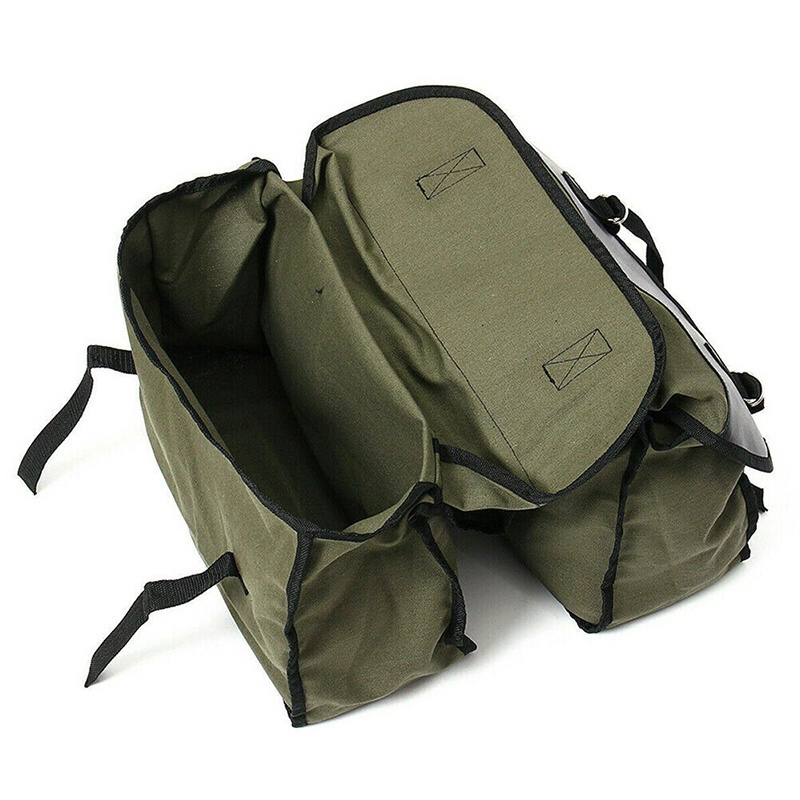Outdoor Fashion {FCC} Motorcycle Touring Saddle Bag Canvas Waterproof Panniers Style Casual - Image 2