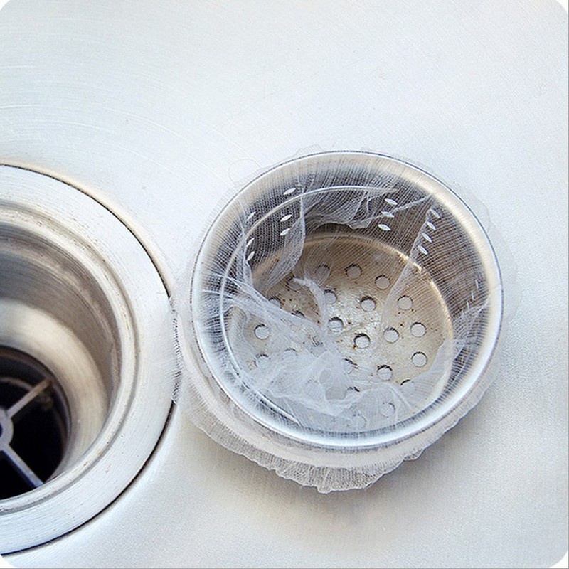 Food Chef 100 Pcs/Pack Kitchen Anti-clogging Sink Filter/ Portable Waste Strainer Screen/ Bathroom Shower Garbage Filter - Image 4