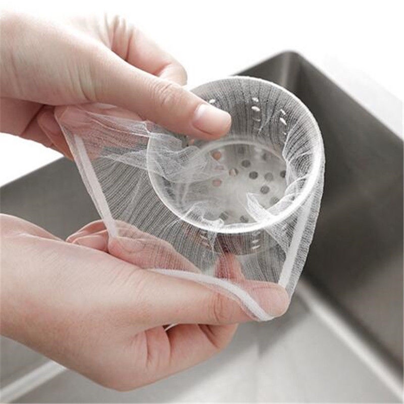 Food Chef 100 Pcs/Pack Kitchen Anti-clogging Sink Filter/ Portable Waste Strainer Screen/ Bathroom Shower Garbage Filter - Image 5
