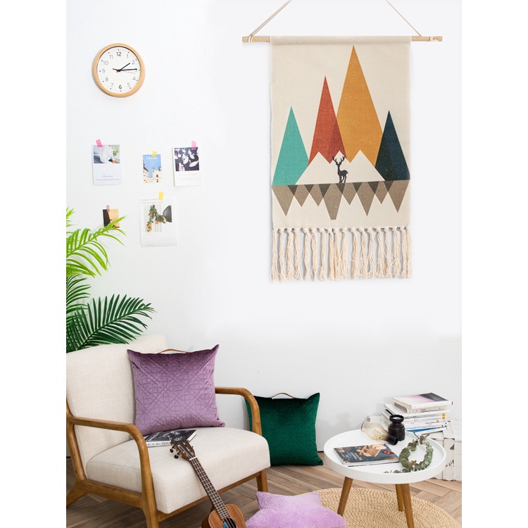 Quality Multi Vintage Aesthetic Bohemian Macrame Cotton Tassel Handmade Wall Hanging Tapestry Home Living Room Boho D... - Image 3