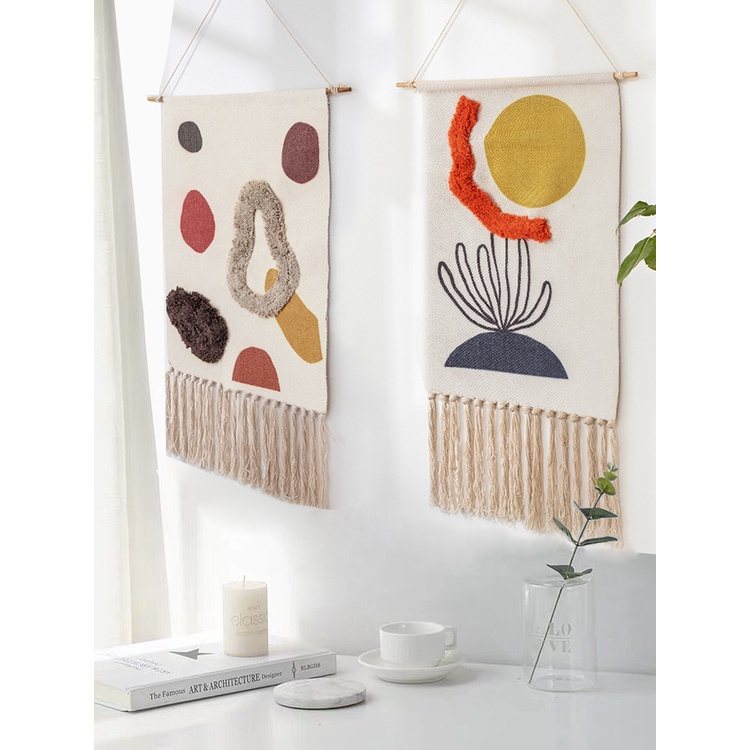 Quality Multi Vintage Aesthetic Bohemian Macrame Cotton Tassel Handmade Wall Hanging Tapestry Home Living Room Boho D... - Image 5