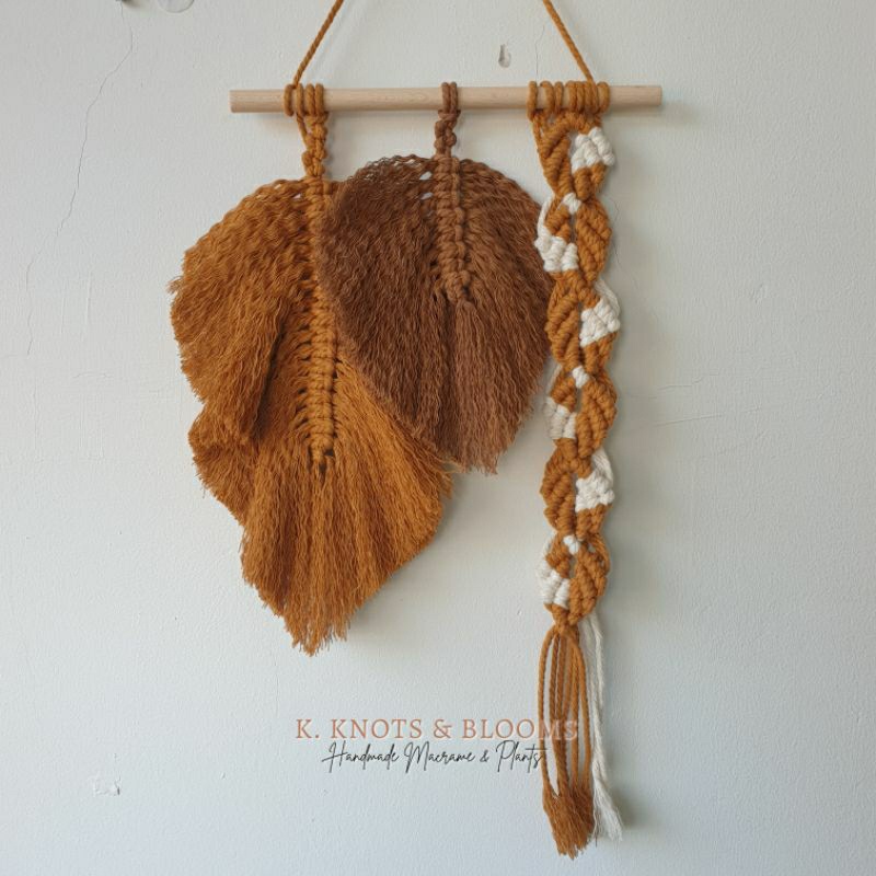 Durable Have "Stella II" Handmade Macrame Boho Leaf|Feather Macrame|Small Wall Hanging Decorations Multi Versatile - Image 5
