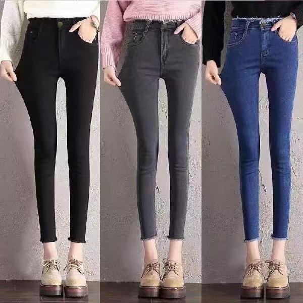 Versatile Premium Fast Pos.Women High Waist Solid Color Elastic Stretch Tight-fitting Slim-Fit Long Jeans Pants - Image 3