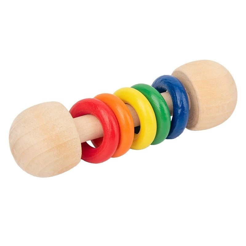 Purpose Premium Wooden Ring Rattle/Baby's Hand Muscle Stimulation Toy Reliable - Image 2