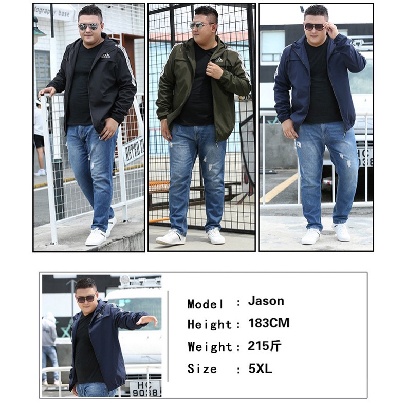 Reliable Purpose M-8XL (40KG-150KG) Outdoor Jackets Men's Plus Size Fat Jacket Hooded Waterproof Windbreaker Coats Qu... - Image 4