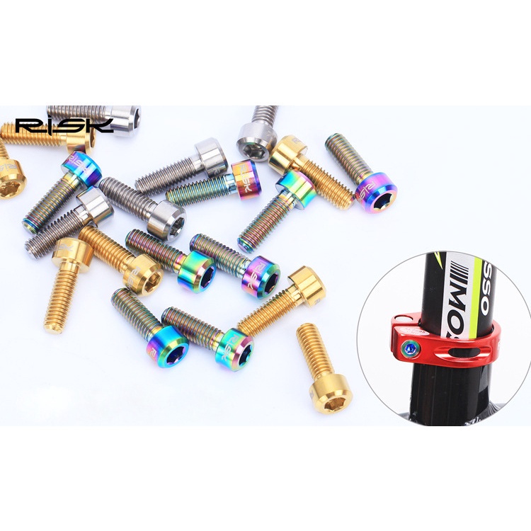 Durable Quality 6PCS M5*16mm Titanium Stem Bolts Bike MTB Bicycle Seatpost Clamp Screws Fixed Have Multi - Image 3