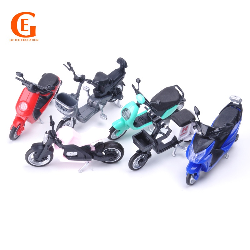 Essential Premium 6Pcs Mini Motorcycle Model 1/24 Plastic Classic Electric Motorbike Models 4D Assembled Toy Collecti... - Image 5