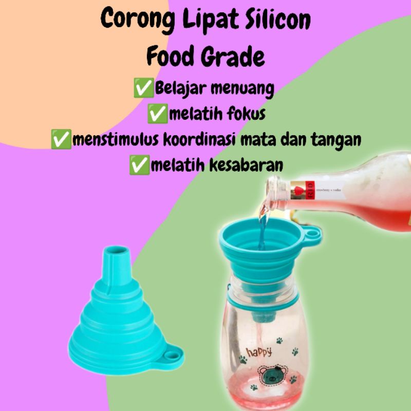 Montessori Meal Food Grade Silicon Folding Funnel Playing - Image 2