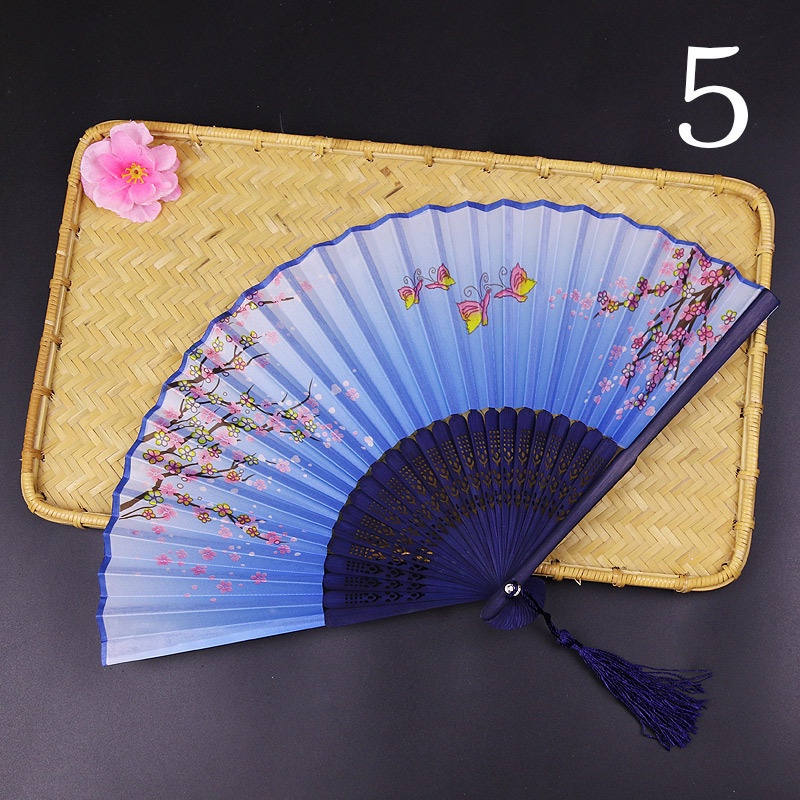 Essential Premium Hand Fan Kipas Vintage Style Silk Folding Chinese Japanese Pattern Art Craft Gift Home Decoration O... - Image 4