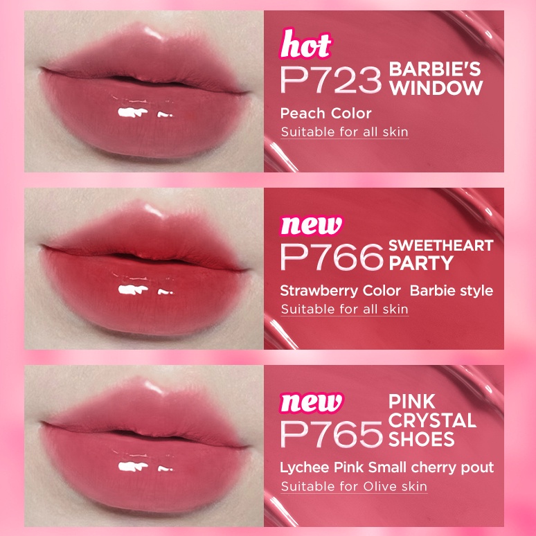 Have Multi Colorkey X Barbie Lip Gloss Watery Mirror & Airy Velvet Matte Moisturising Long-lasting Liquid Lipstick Pl... - Image 2