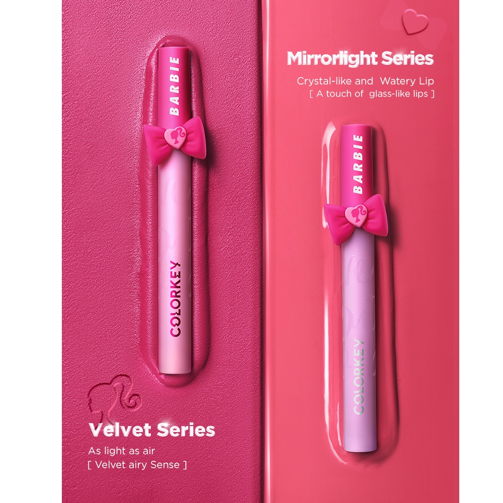 Have Multi Colorkey X Barbie Lip Gloss Watery Mirror & Airy Velvet Matte Moisturising Long-lasting Liquid Lipstick Pl... - Image 3