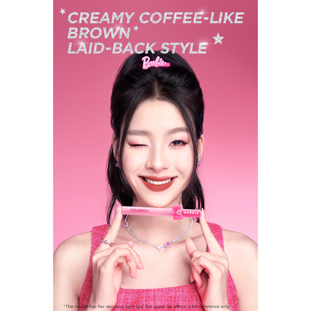 Have Multi Colorkey X Barbie Lip Gloss Watery Mirror & Airy Velvet Matte Moisturising Long-lasting Liquid Lipstick Pl... - Image 5