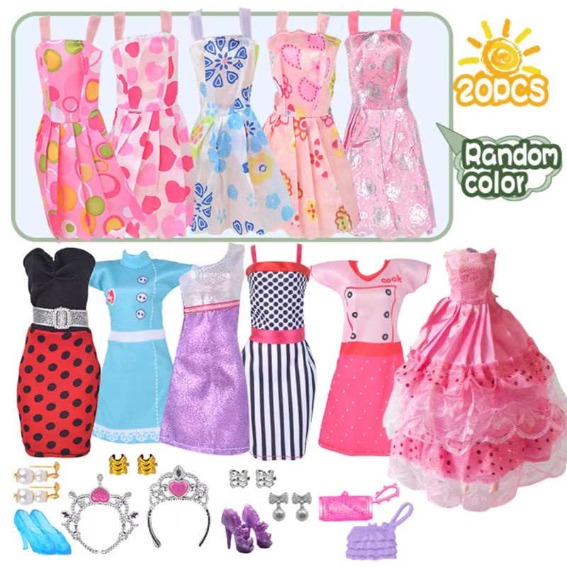 1set Doll Clothes Set For  doll clothes Fashion Daily Outfit Party Dress Uniform Series 30cm Doll Clothes