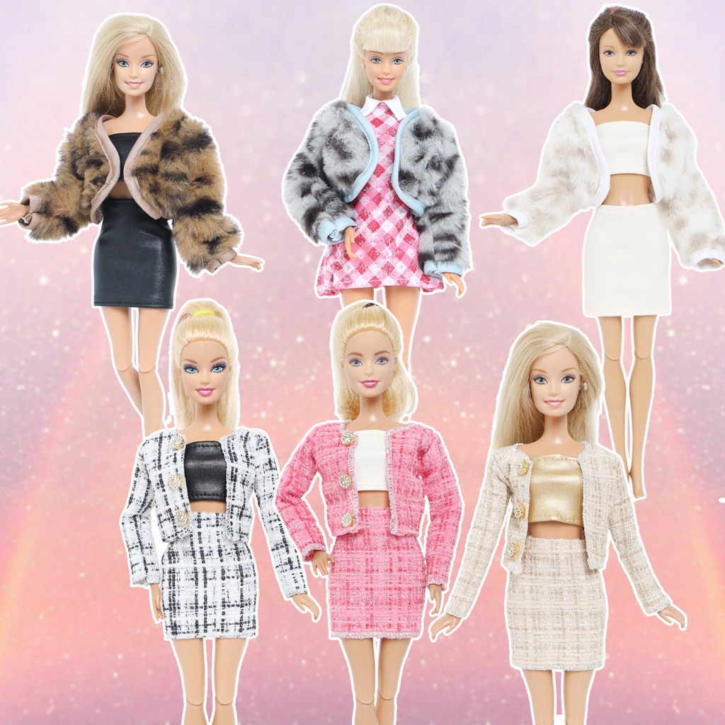 Multi Versatile BJDBUS Elegant Newest Doll Clothes Barbie 3 Pcs/Set Coat Tops + Mini Skirt Daily Wear Outfit 11.5 inc... - Image 5