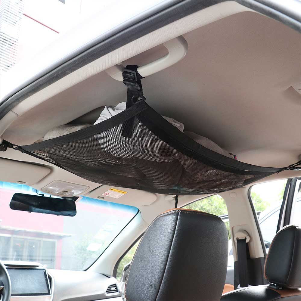 Outdoor Daily Adjustable Car Ceiling Mesh Bag Zipper Double Layer Carge Storage Net Universal SUV Van MPV Space Save ... - Image 2