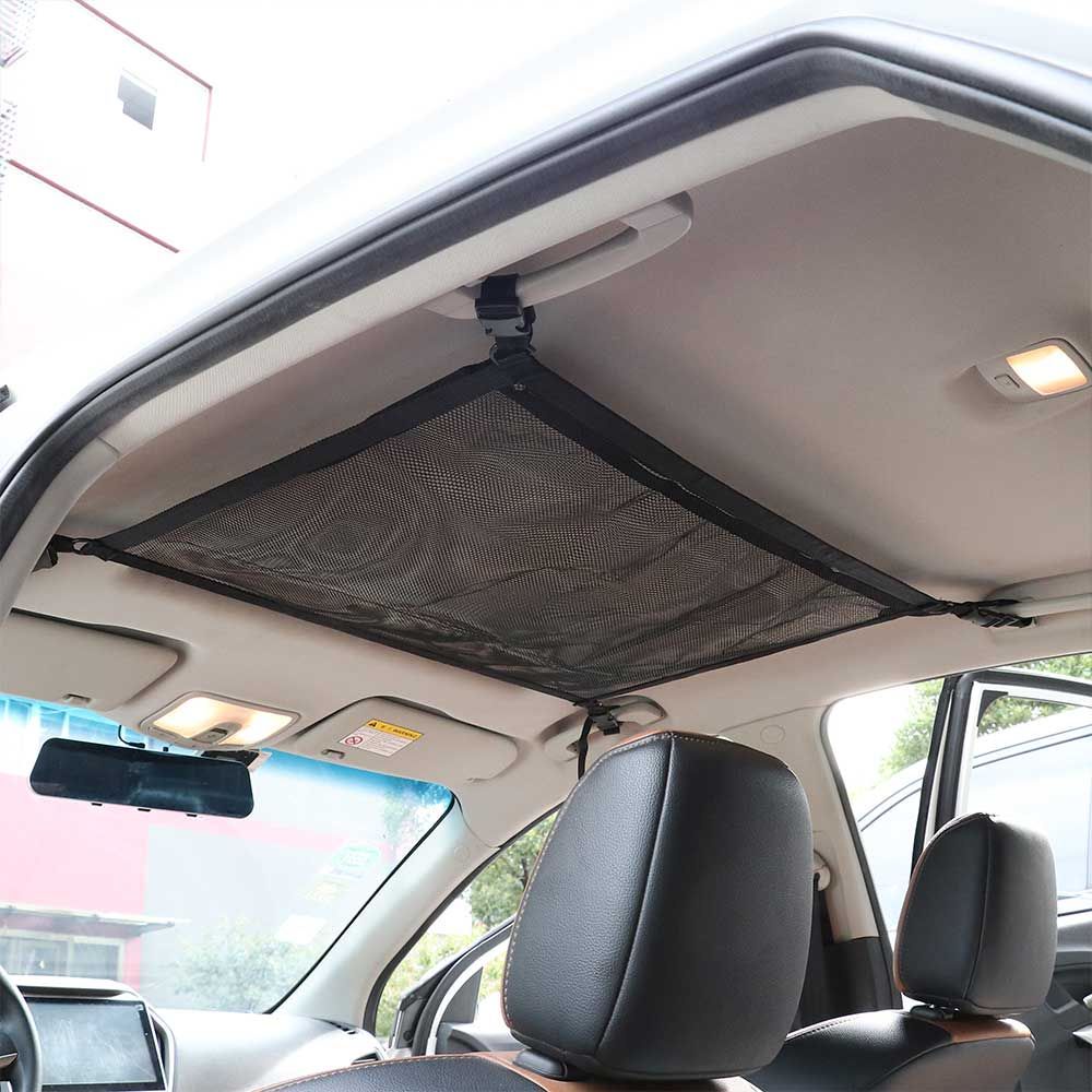 Outdoor Daily Adjustable Car Ceiling Mesh Bag Zipper Double Layer Carge Storage Net Universal SUV Van MPV Space Save ... - Image 4
