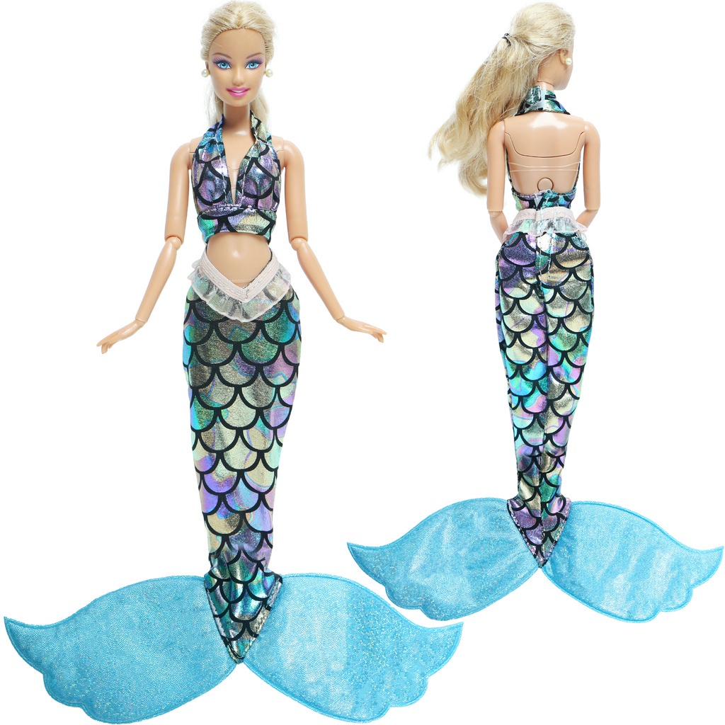 Purpose Essential Classic Mermaid Outfits Halter Swimsuit Clothes Barbie Doll Dollhouse Accessories Toy Purple Blue P... - Image 2