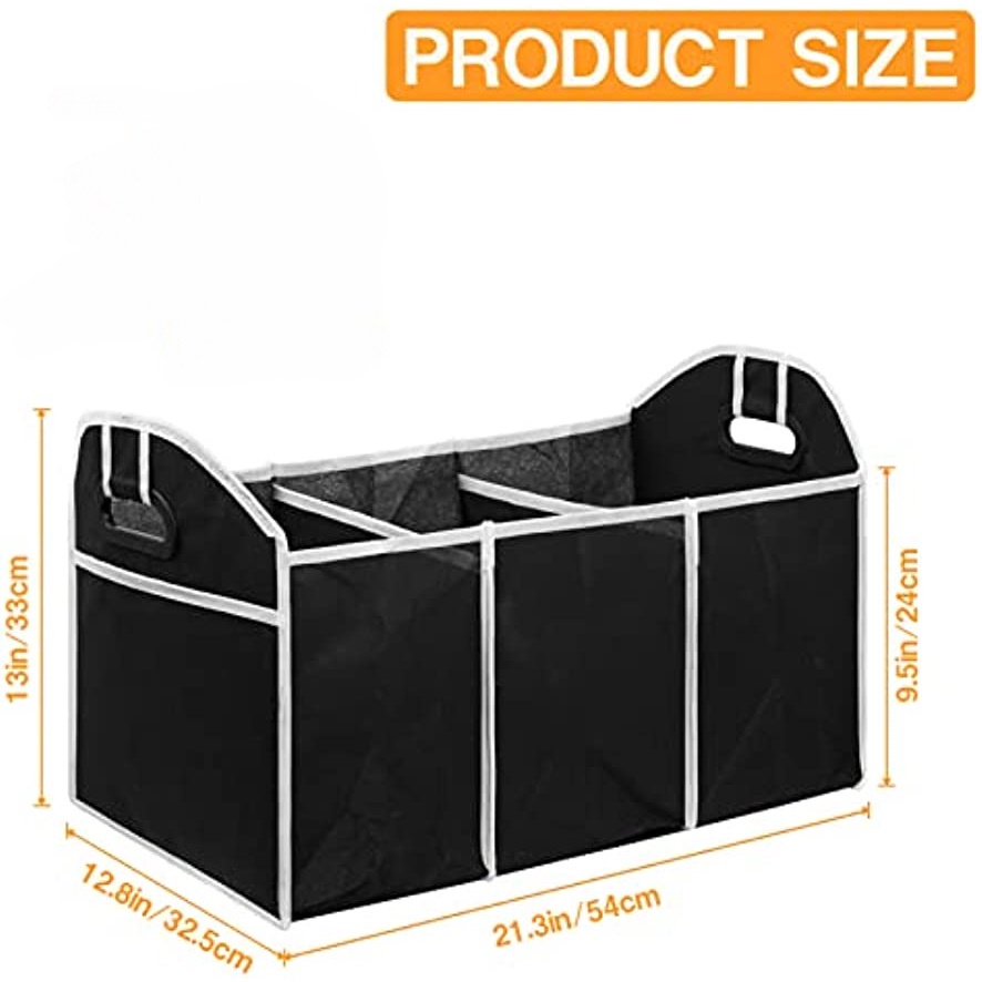 Accessory Casual Car Trunk Organizer Foldable Storage Bag Reinforced Handle Fits Any SUV Minivan(Black) Chic Fashion - Image 3