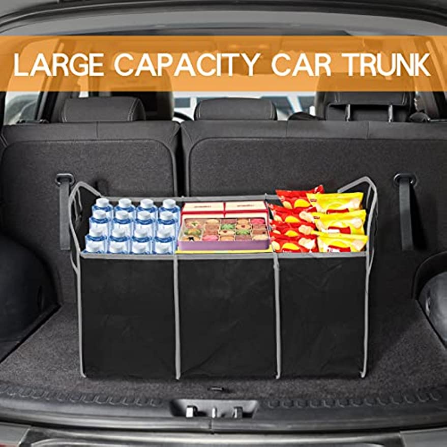 Accessory Casual Car Trunk Organizer Foldable Storage Bag Reinforced Handle Fits Any SUV Minivan(Black) Chic Fashion - Image 4