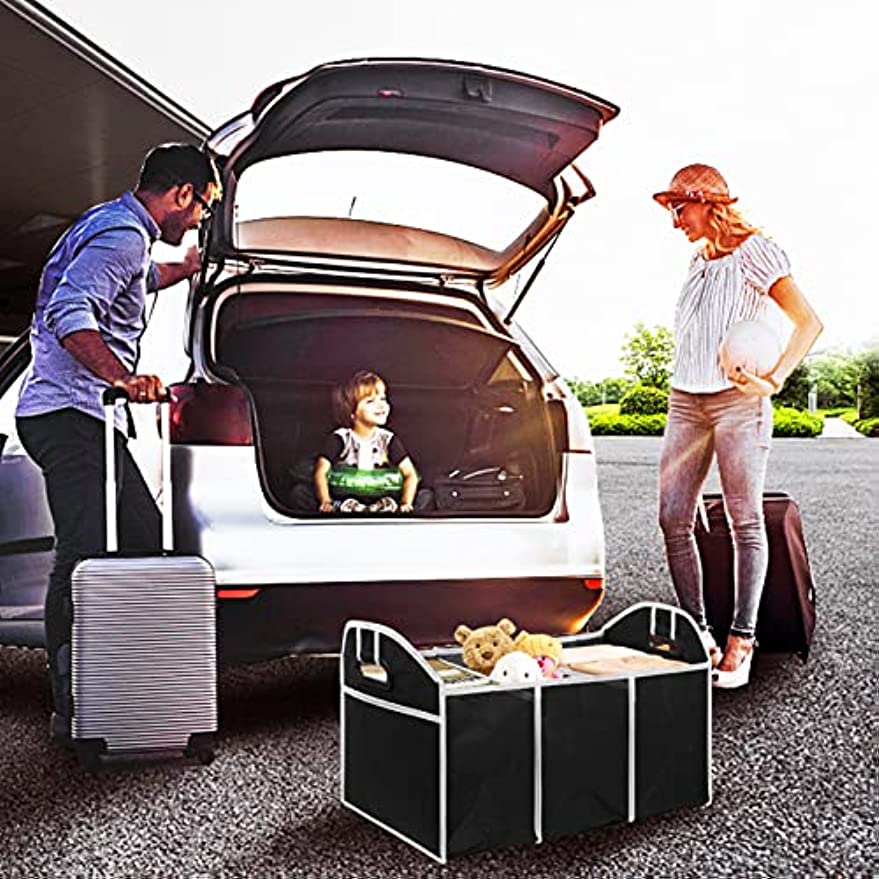 Accessory Casual Car Trunk Organizer Foldable Storage Bag Reinforced Handle Fits Any SUV Minivan(Black) Chic Fashion - Image 5