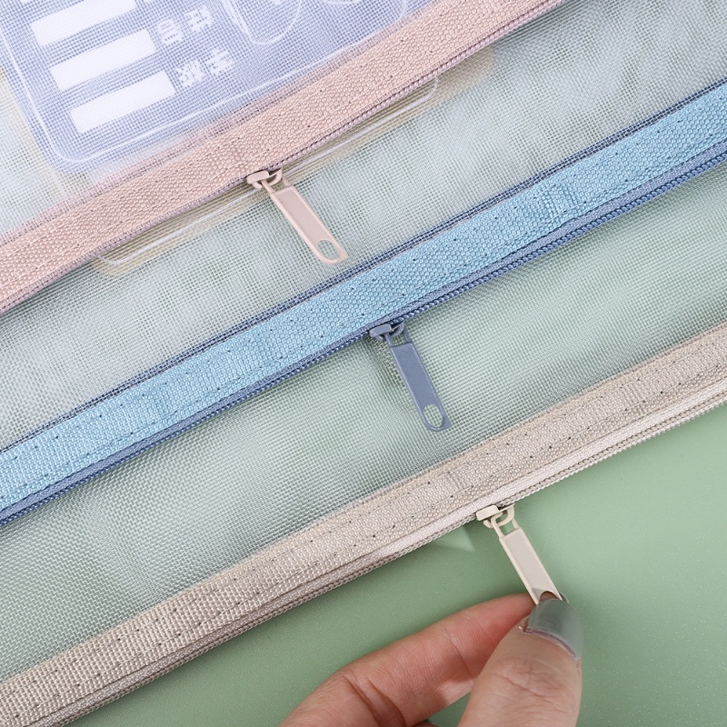 Travel Casual Students Account Classification Document Bags Transparent PVC Mesh Subject Bag Large Capacity Gridding ... - Image 2