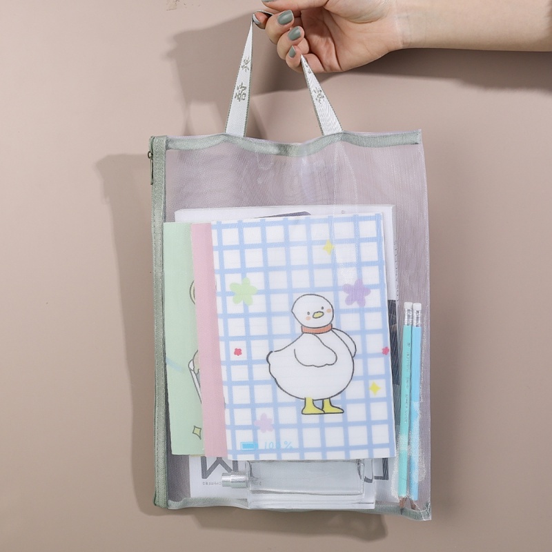 Travel Casual Students Account Classification Document Bags Transparent PVC Mesh Subject Bag Large Capacity Gridding ... - Image 4