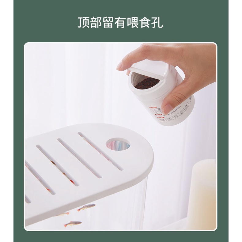 Quality Essential Ready Mini Fish Aquarium Tank Tangki Ikan Kecil Small Household Desktop Living Room Imitation Goldf... - Image 2