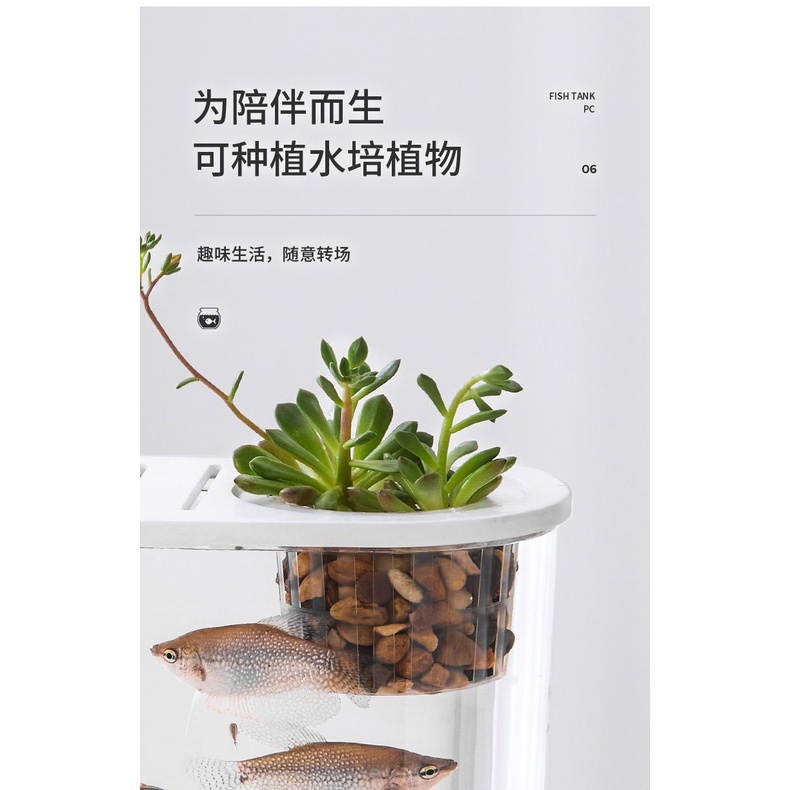 Quality Essential Ready Mini Fish Aquarium Tank Tangki Ikan Kecil Small Household Desktop Living Room Imitation Goldf... - Image 3