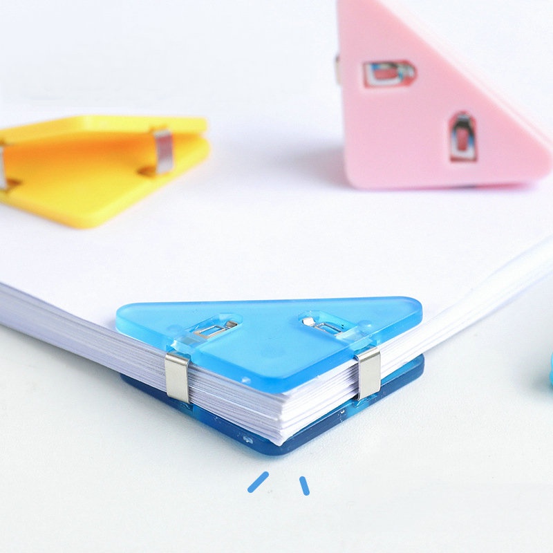 Versatile Purpose 5PC / Barrel Creative 90° Triangular Corner Plastic Folder Colorful Triangle Paper Clips Scrapbook... - Image 2