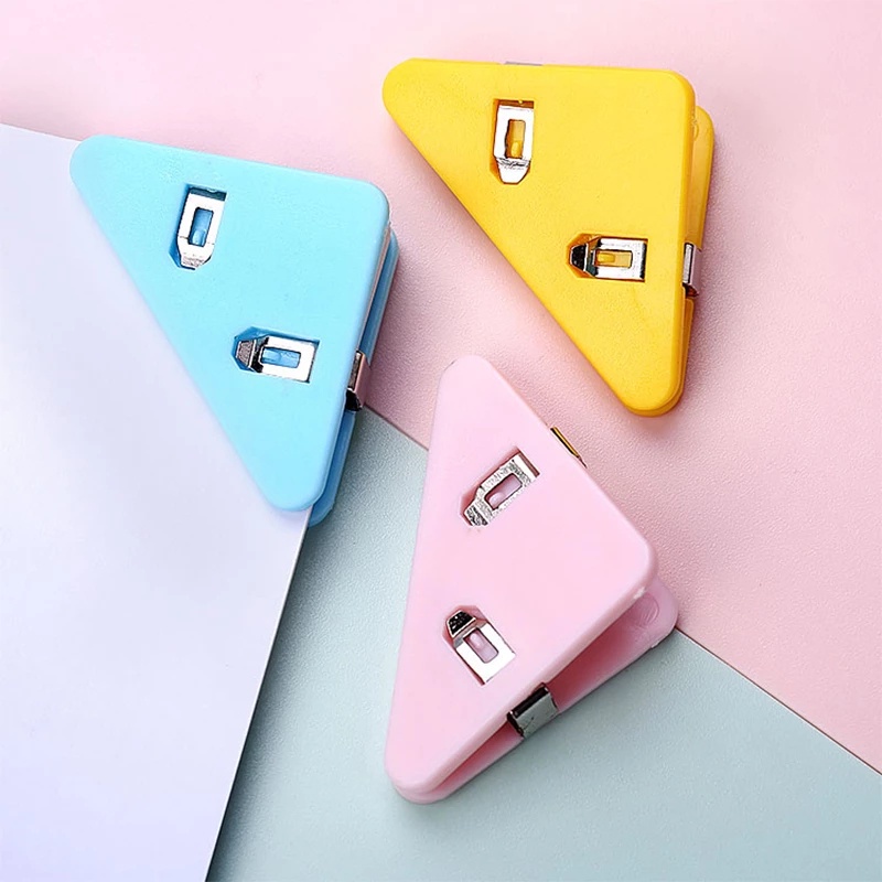 Versatile Purpose 5PC / Barrel Creative 90° Triangular Corner Plastic Folder Colorful Triangle Paper Clips Scrapbook... - Image 3