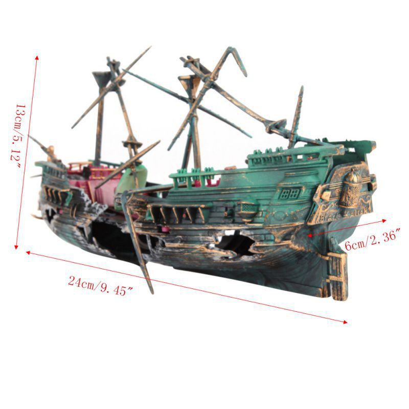 Must Essential Plactic Fish Tank Decor Aquarium Ship Boat Air Split Shipwreck Wreck Sunk hot Durable Purpose - Image 2
