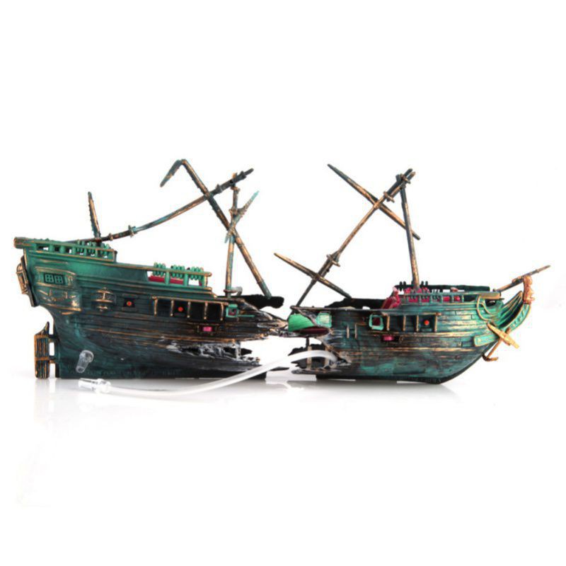 Must Essential Plactic Fish Tank Decor Aquarium Ship Boat Air Split Shipwreck Wreck Sunk hot Durable Purpose - Image 4