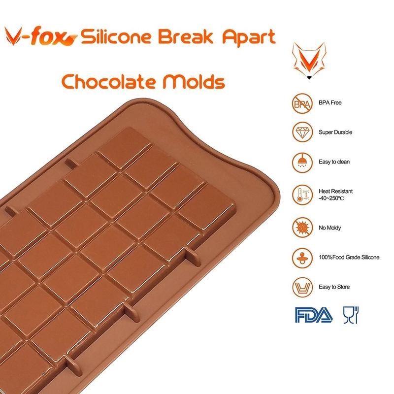 Quality Essential Square Silikon Silicone Chocolate Molds DIY Candy Sugar Mould Bar Block Ice Tray Cake Bake Mold - Image 2