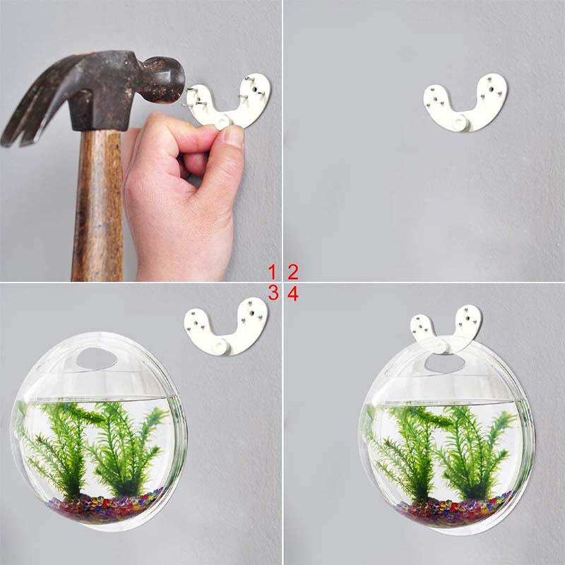 Purpose Quality AQUARZOO Aquarium Hanging Wall Mounted Fish Bowl Plant Pot Betta Small Tank Container Mount Durable E... - Image 3