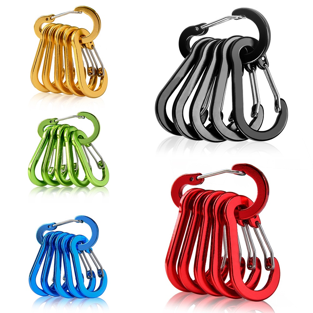 Durable Must WATTLE 5pcs Climbing Multi-Use Outdoor Backpack Aluminum Alloy Carabiner Lock Buckle Quality - Image 2