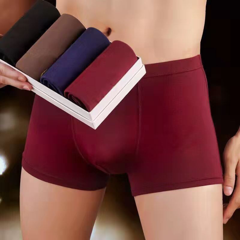 Multi Essential 【】4 Pack Men Boxer Underwear U Modal Breathable Cotton Briefs Panties Purpose - Image 2