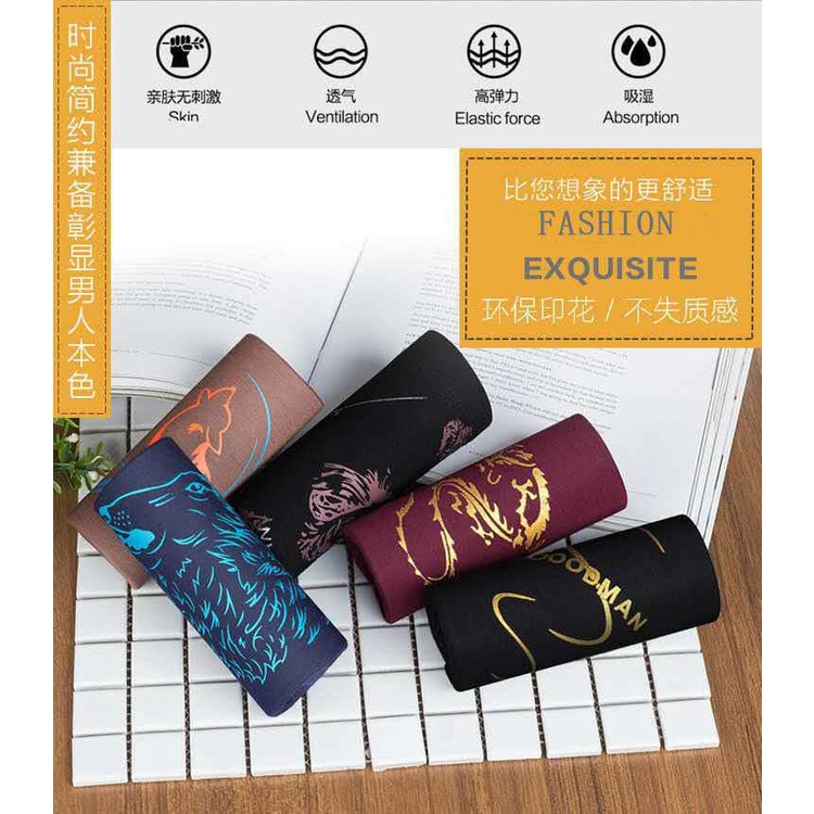 Multi Essential 【】4 Pack Men Boxer Underwear U Modal Breathable Cotton Briefs Panties Purpose - Image 5