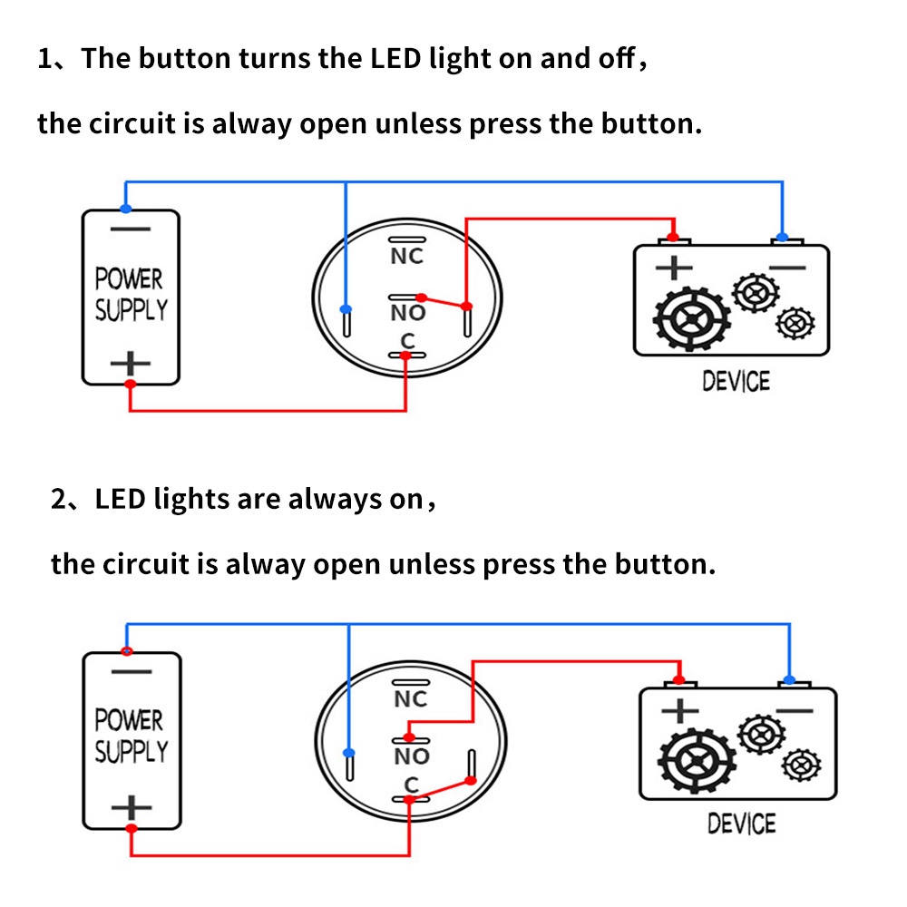 Premium Durable 16mm Black Oxide Metal Power Push Button Switch Waterproof Custom Made Flat Head LED Light Self-Reset... - Image 3