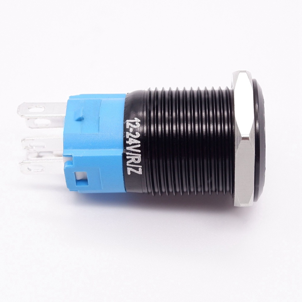 Premium Durable 16mm Black Oxide Metal Power Push Button Switch Waterproof Custom Made Flat Head LED Light Self-Reset... - Image 4